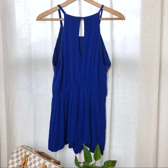 ⭕️Sold⭕️As U Wish High-Neck Blue Romper SizeMedium - Picture 2 of 2